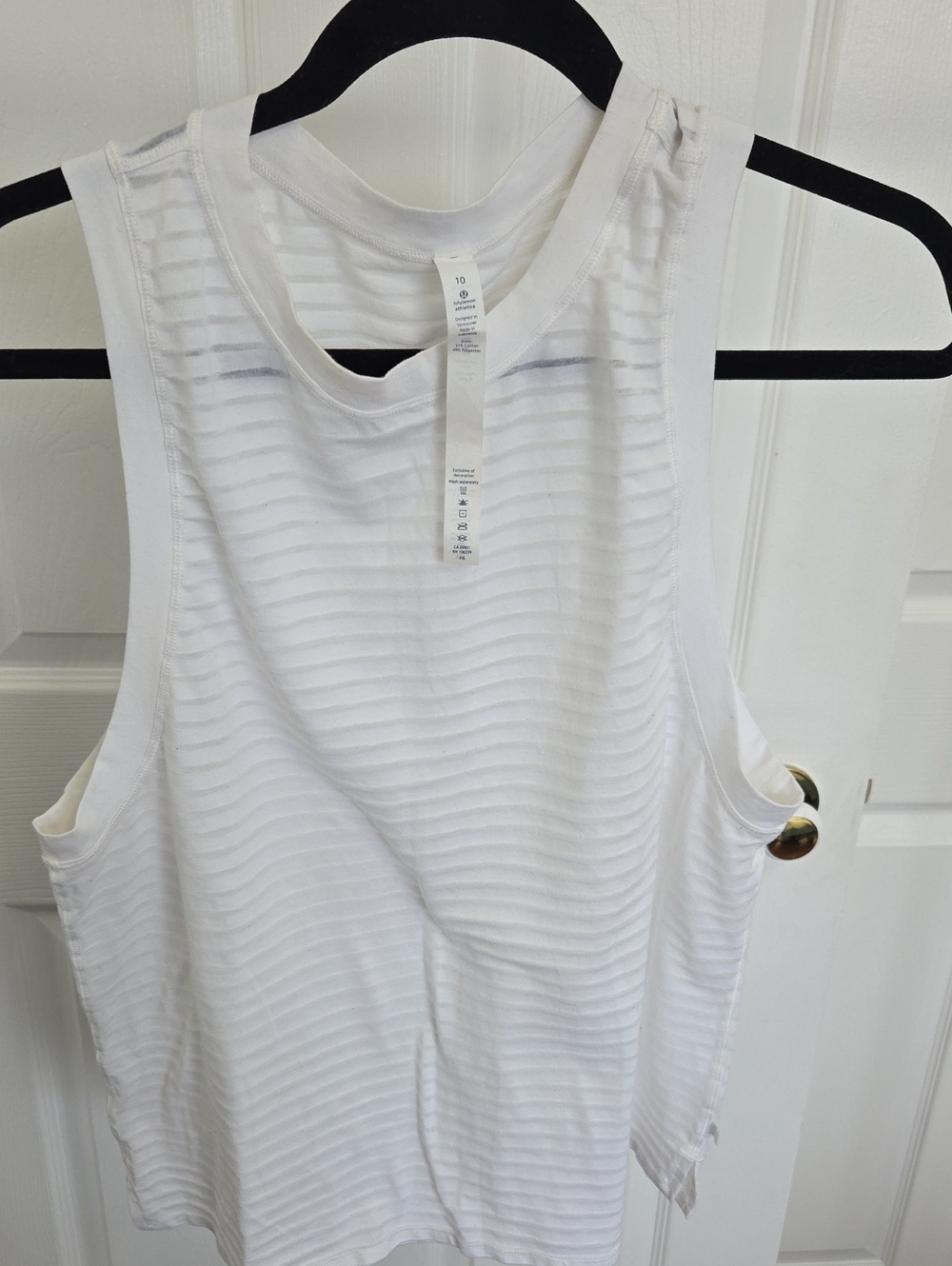 lululemon athletica White Ribbed Muscle Tank